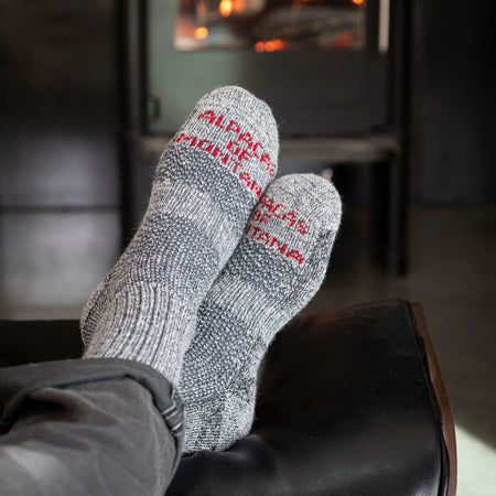 Warm alpaca fiber socks