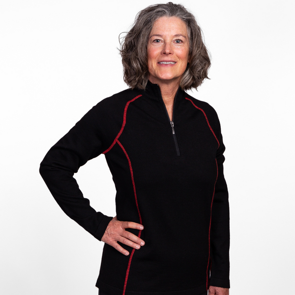 Women's Mid-Layer Quarter-Zip Alpaca Pullover - Alpacas of