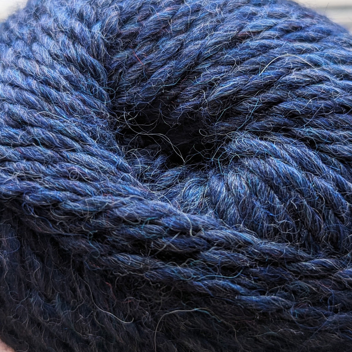 Soft denim blue bulky alpaca wool yarn for knitting and crochet