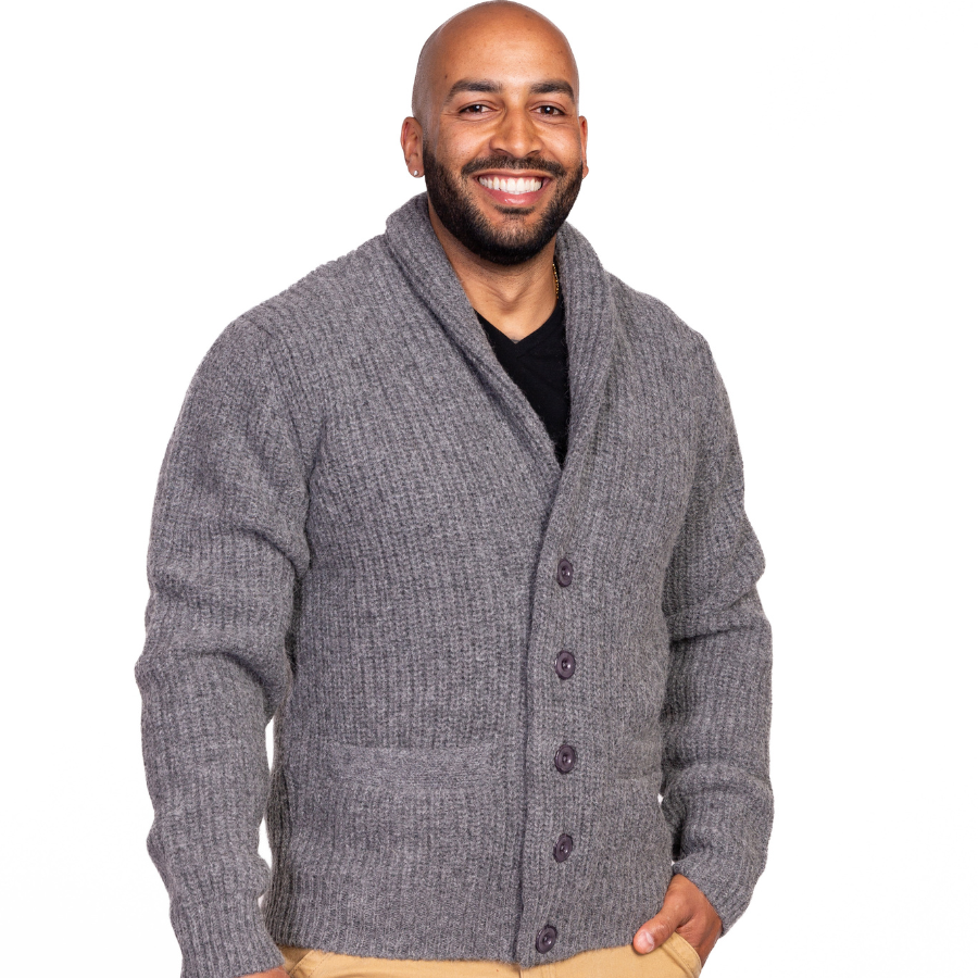 Classic Ribbed Knit Alpaca Cardigan | Alpacas of Montana
