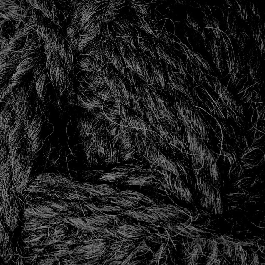 Soft black bulky alpaca wool yarn for knitting and crochet