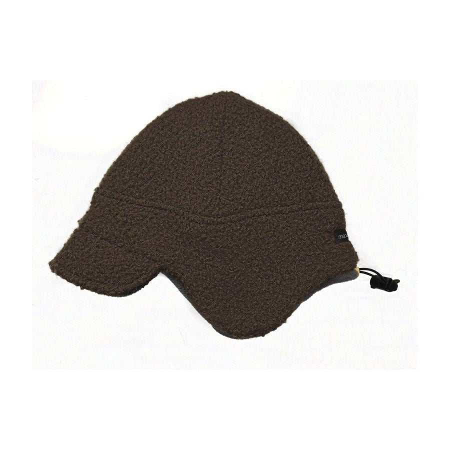 A product photo of a brown extremely warm cozy soft windproof comfortable moisture wicking thermal alpaca fleece wool city commuter winter hat.
