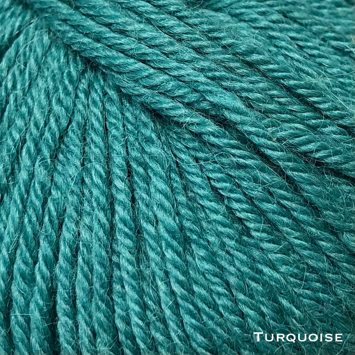 turquoise sport weight alpaca wool yarn for knitting and crochet