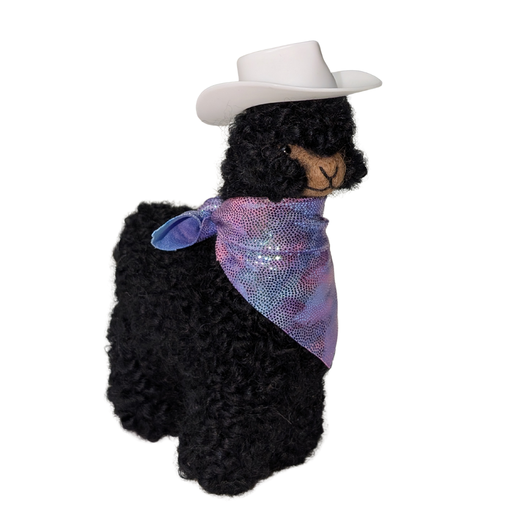 4" Felted Cowboy & Cowgirl Alpacas – Adorable Western Decor with Bandanas and Hats