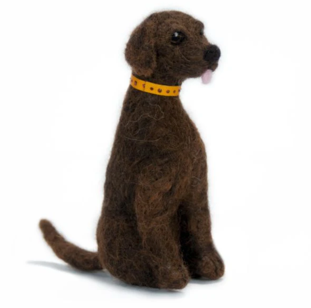 brown lab labrador labordor retriever dog ornament felt alpaca