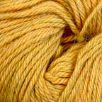 A close-up of twisted yarn in a warm yellow color, filling the entire frame.