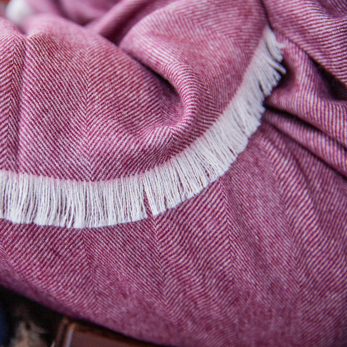 Soft Purple Alpaca Throw Blanket 