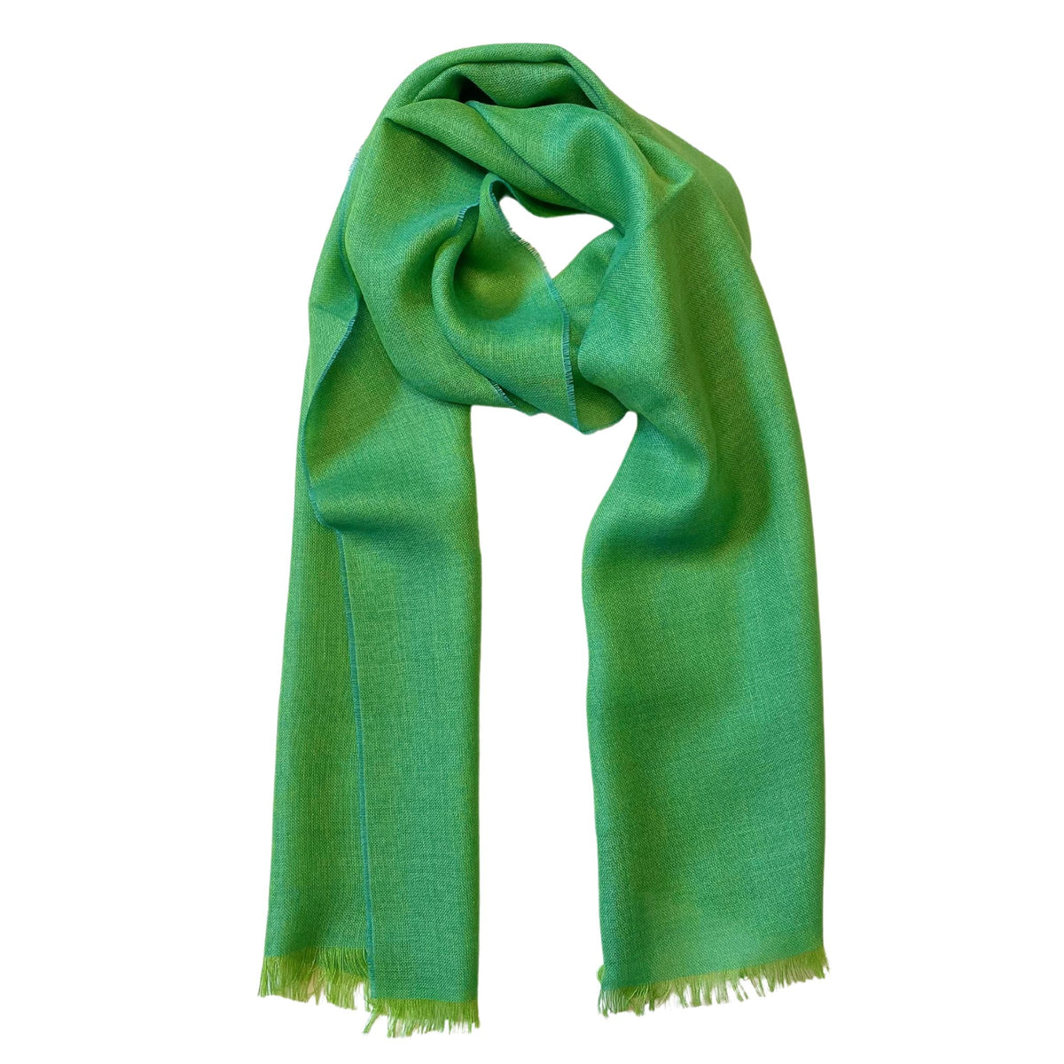 Lime emerald green alpaca wool scarf lightweight and modern