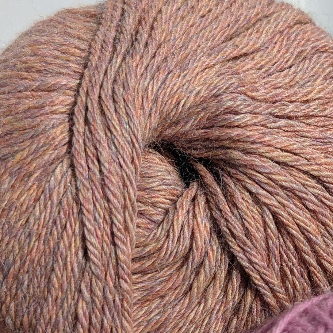 dusty pale rose pink sport weight alpaca wool yarn for knitting and crochet