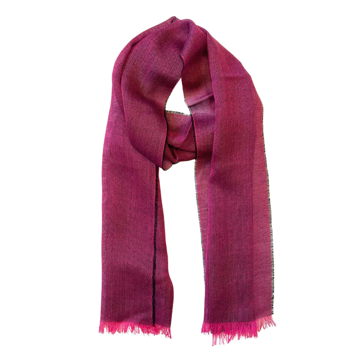 Magenta plum purple alpaca silk scarf for women