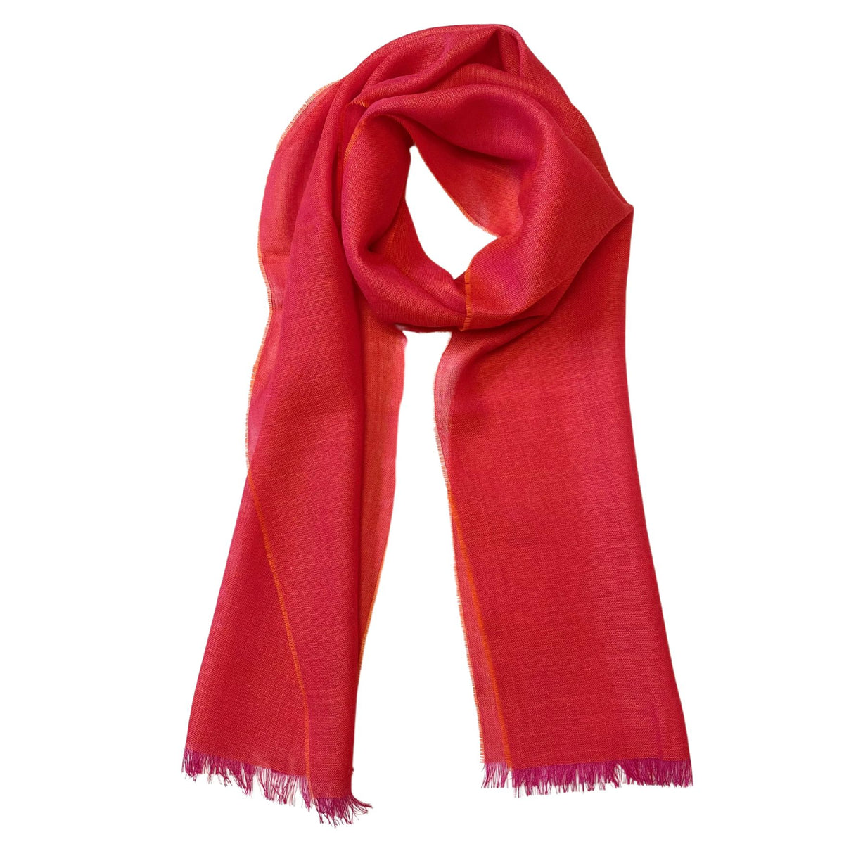 Crimson Fire red alpaca scarf for women.  Very colorful.