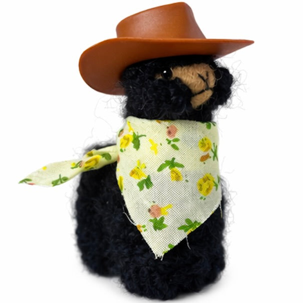 4" Felted Cowboy & Cowgirl Alpacas – Adorable Western Decor with Bandanas and Hats
