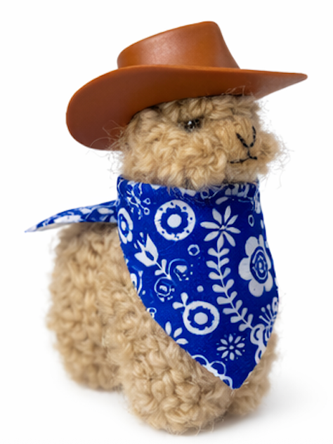 4" Felted Cowboy & Cowgirl Alpacas – Adorable Western Decor with Bandanas and Hats