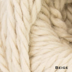 Natural Beige alpaca yarn with 'Beige' label