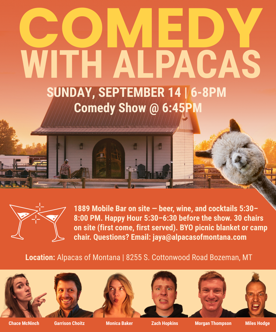Comedy with Alpacas September 14