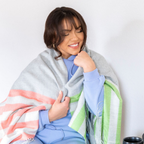 Striped Fringe Alpaca Blanket