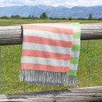 Striped Fringe Alpaca Blanket