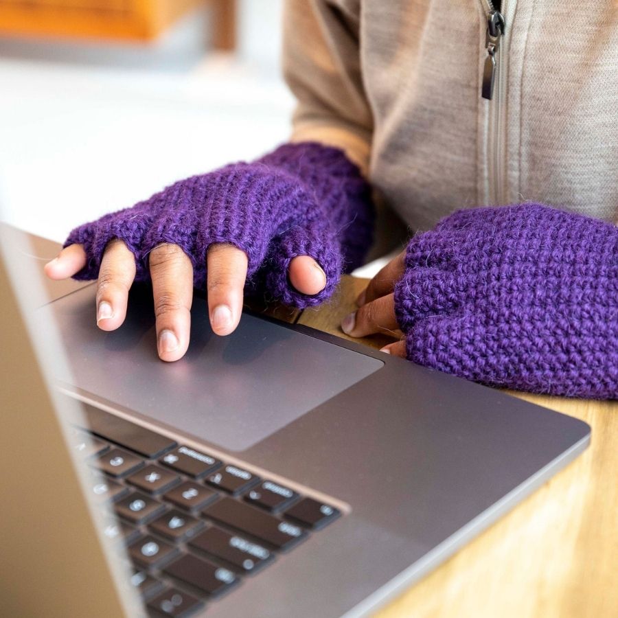 Handmade Fingerless Alpaca Gloves