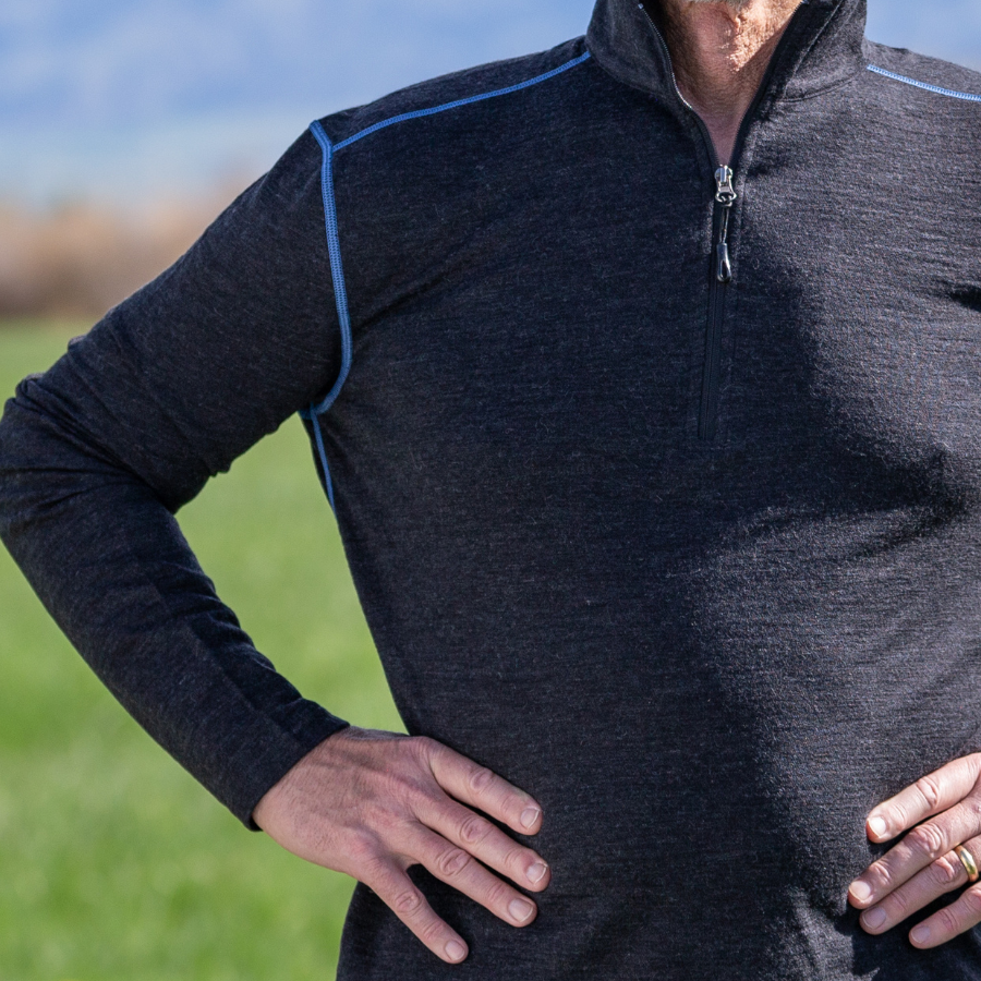 Men's Alpaca Base Layer Quarter Zip Alpacas of Montana