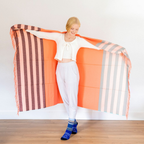 Striped Fringe Alpaca Blanket