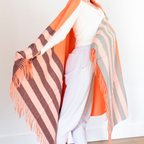 Striped Fringe Alpaca Blanket