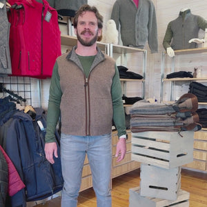 Informational video explaining the alpaca wool reversible vest for men and women