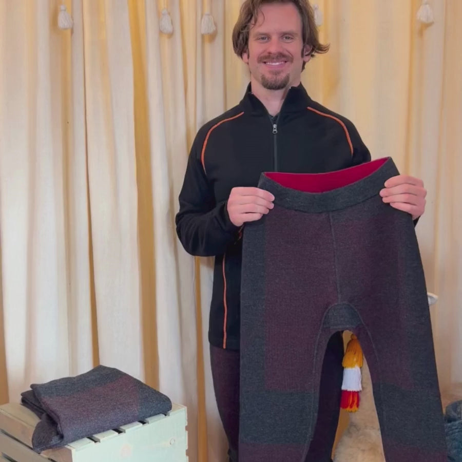 An informative video about the qualities of the Alpacas of Montana men's base layer bottoms.