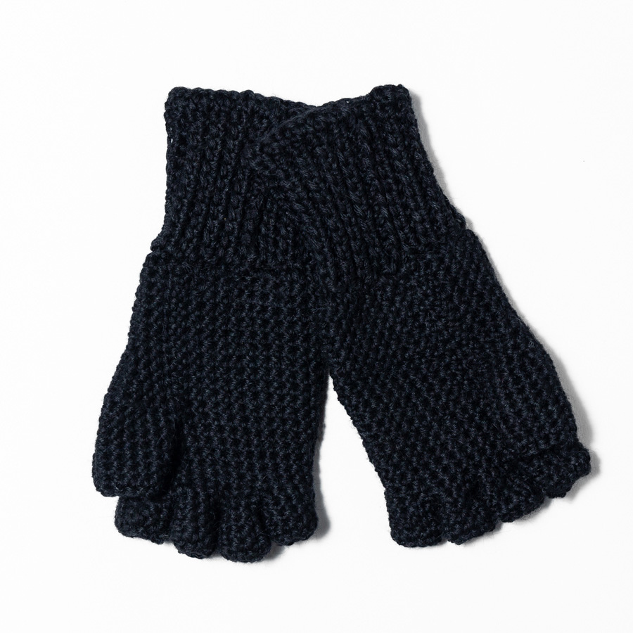 Child Fingerless Gloves Alpaca Blend Knit Andes Peru