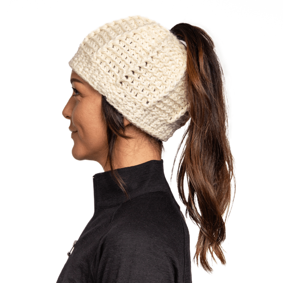 Handmade Alpaca Ponytail Hat