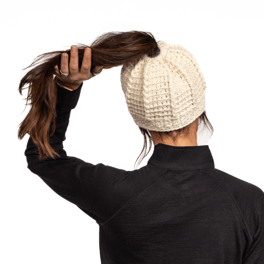 Handmade Alpaca Ponytail Hat