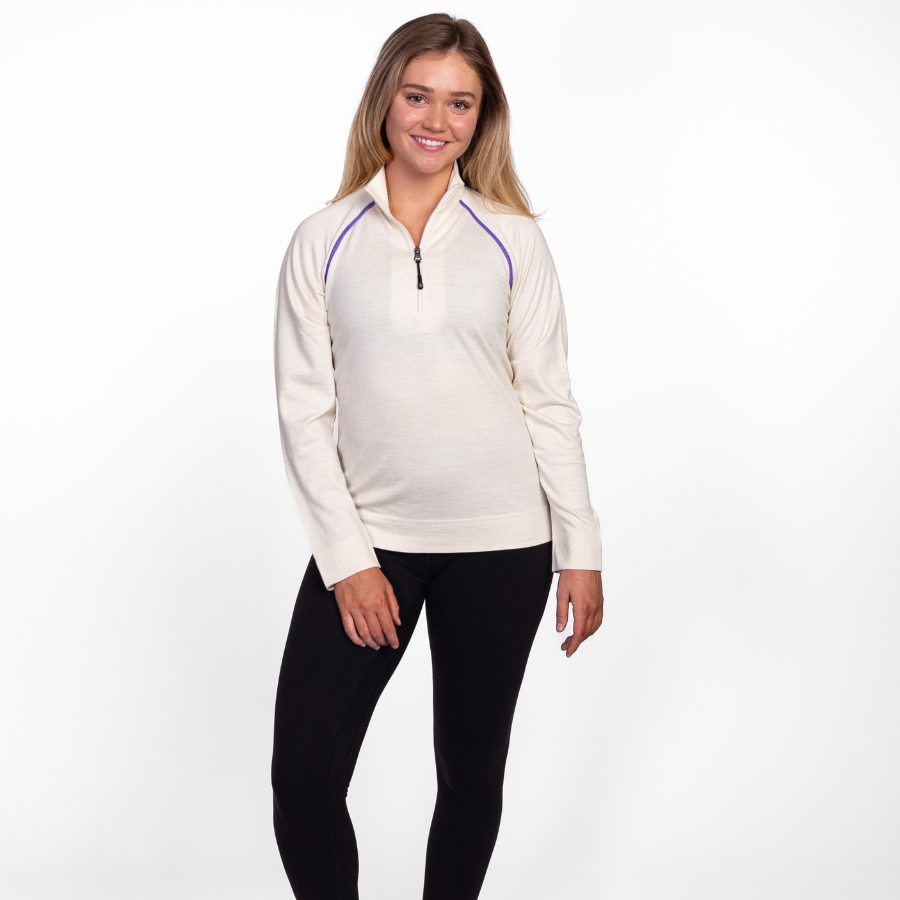 Women's Alpaca Base Layer Quarter Zip Alpacas of Montana
