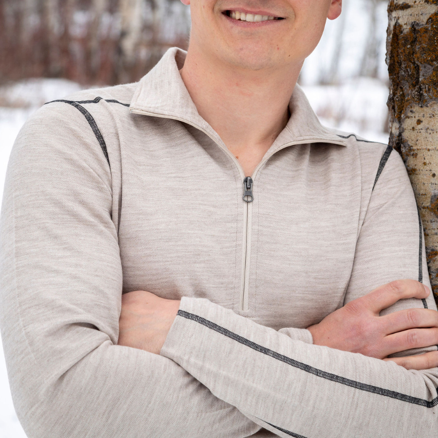 Men's Alpaca Base Layer Quarter Zip Alpacas of Montana
