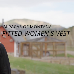 A product video about the Alpacas of Montana women's fitted hooded vest