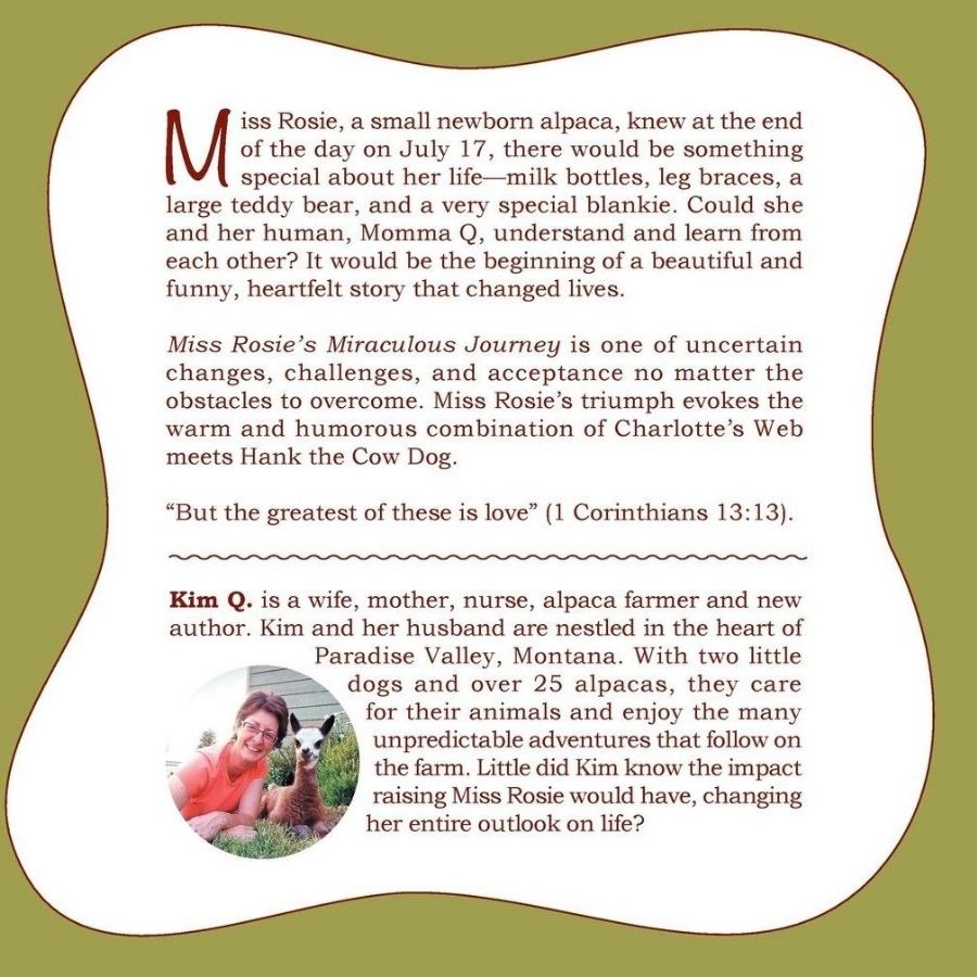 the first page of Miss Rosie's book