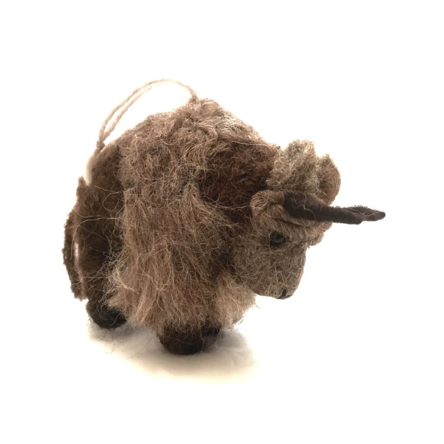 buffalo alpaca wool figurine and ornament