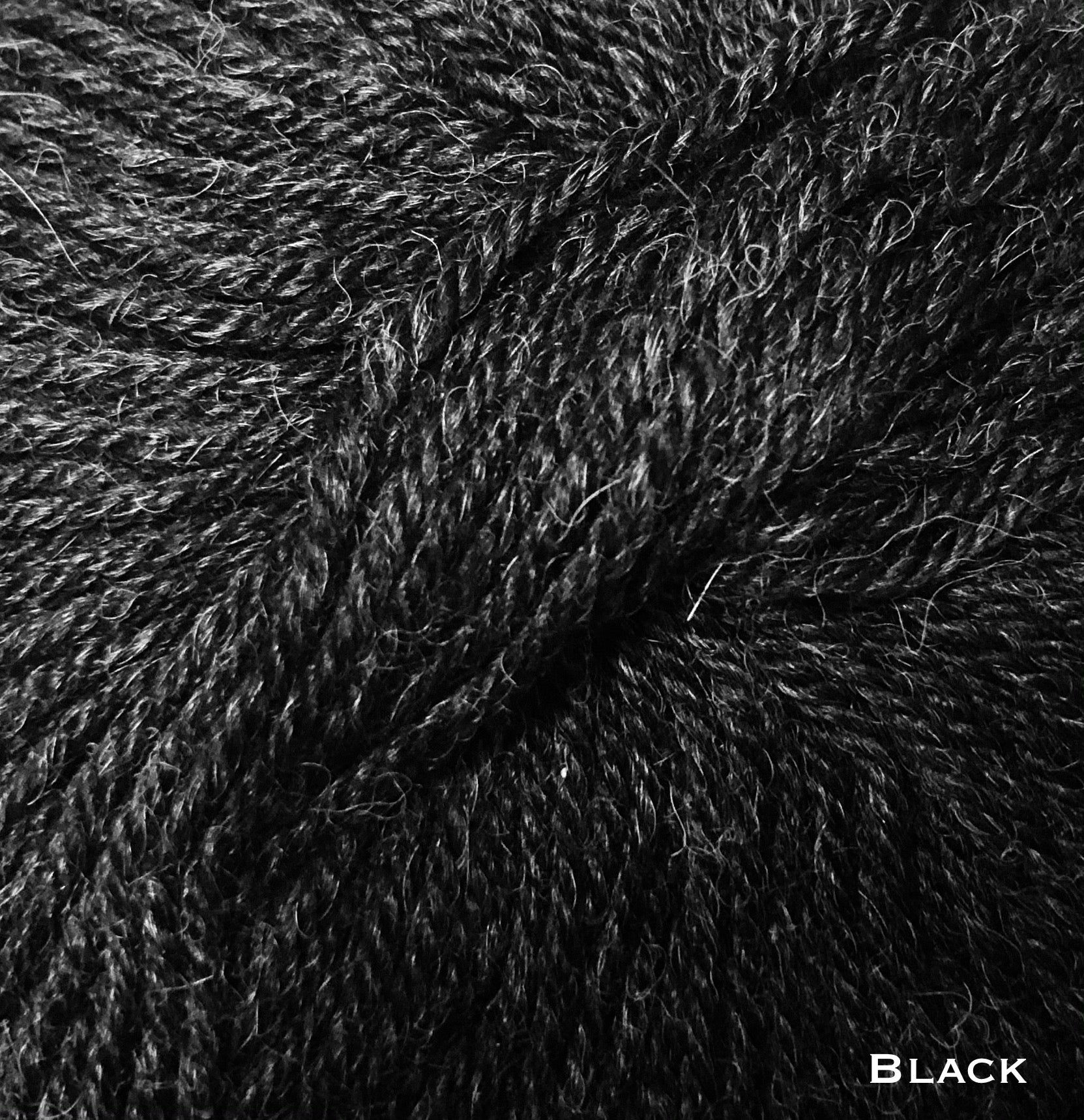 black alpaca wool sport weight yarn for knitting and crochet
