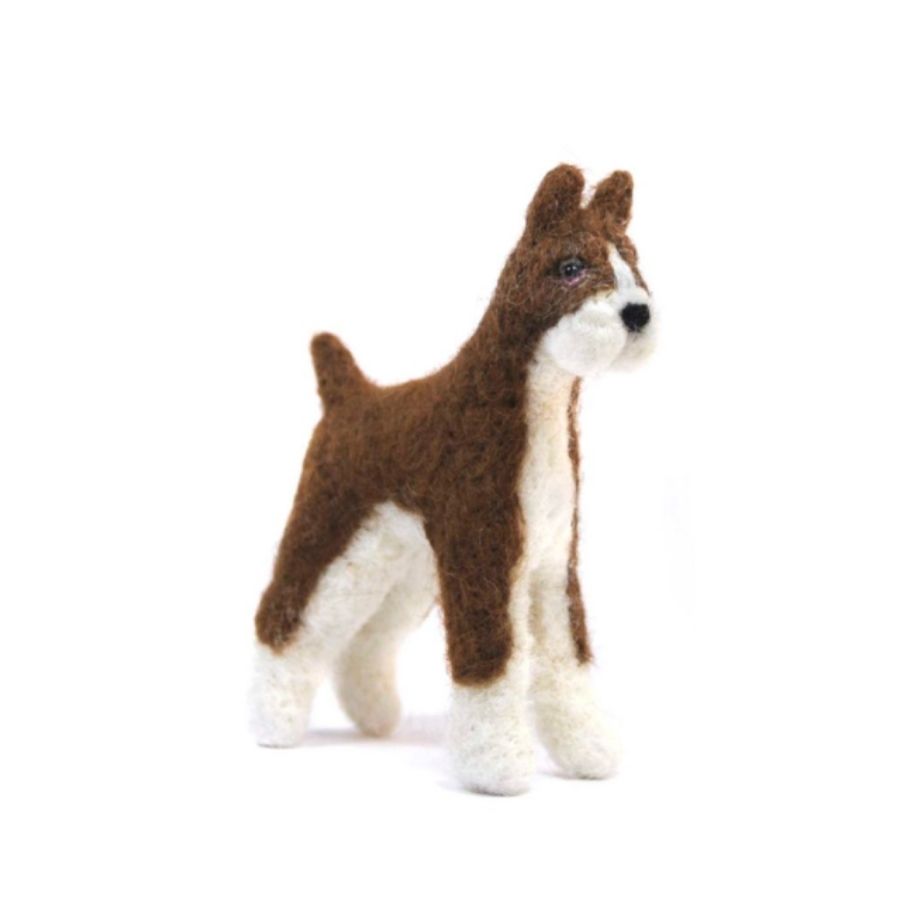 alpaca wool boxer dog figurine and ornament