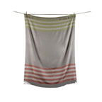 gray with green and red stripes alpaca wool blanket