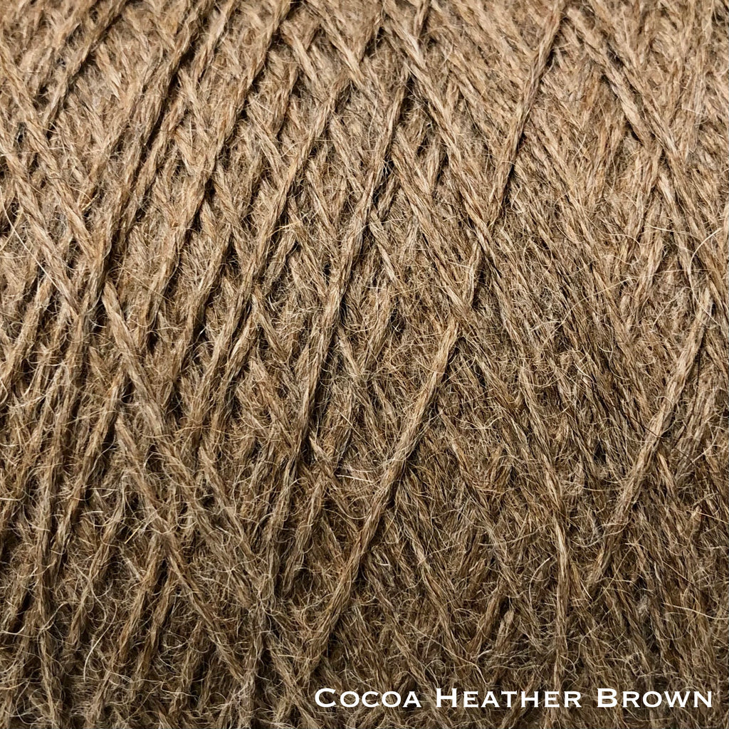 cocoa heather brown sport weight alpaca wool yarn for knitting and crochet