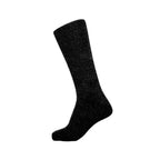 A product photo of black Alpacas of Montana professional soft comfortable moisture wicking business casual alpaca wool dress socks for men and women.