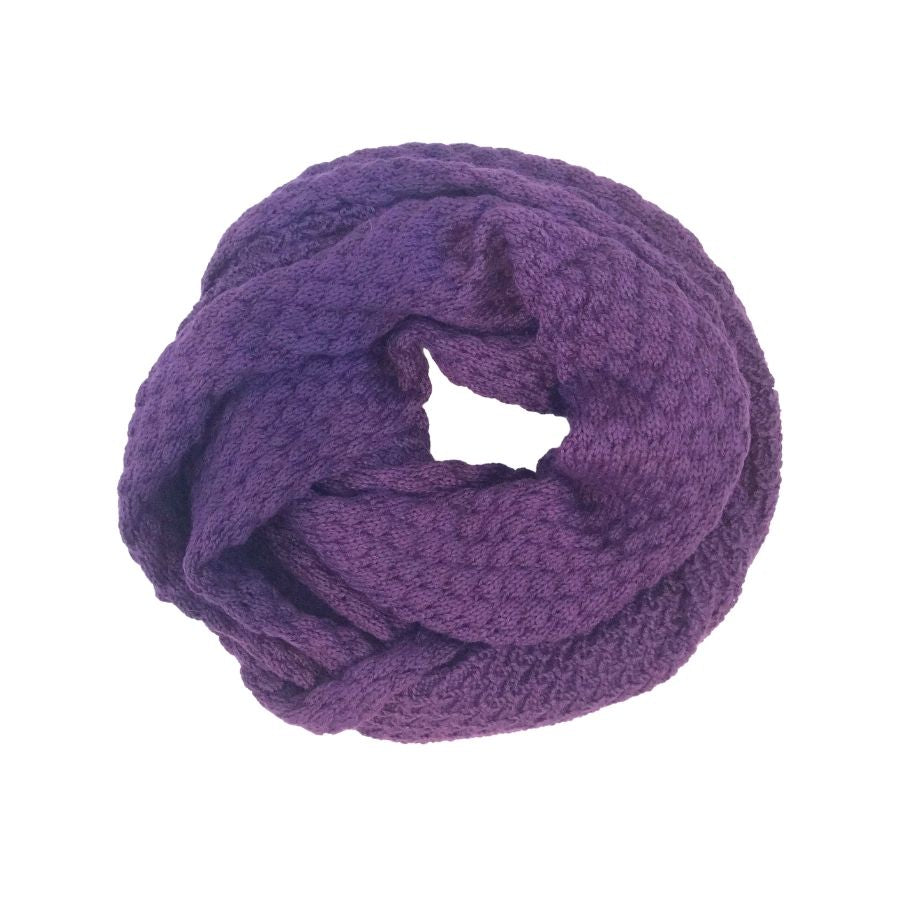 purple alpaca wool infinity scarf