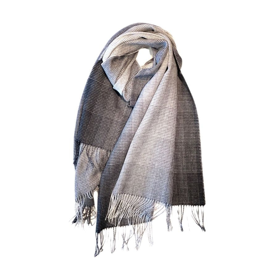 warm shades of gray alpaca wool shawl